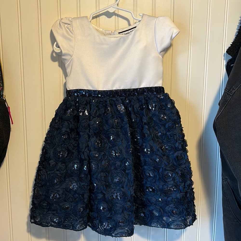 White and Navy Dress- 2T